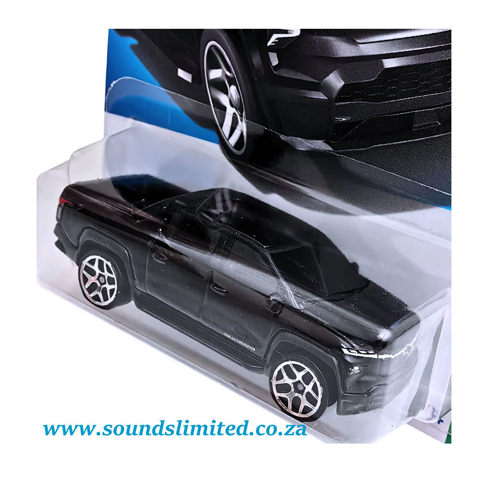 Hot Wheels HTD57 Silverado EV RST Black HW Green Speed