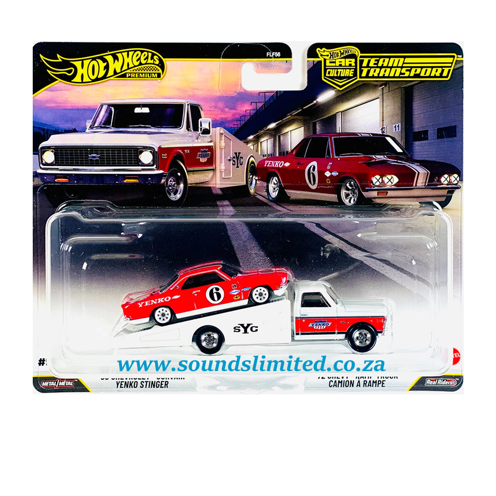 Hot Wheels Team Transport ’66 Chevrolet Corvair Yenko Stinger & ’72 Chevy Ramp Truck #91 JHX91