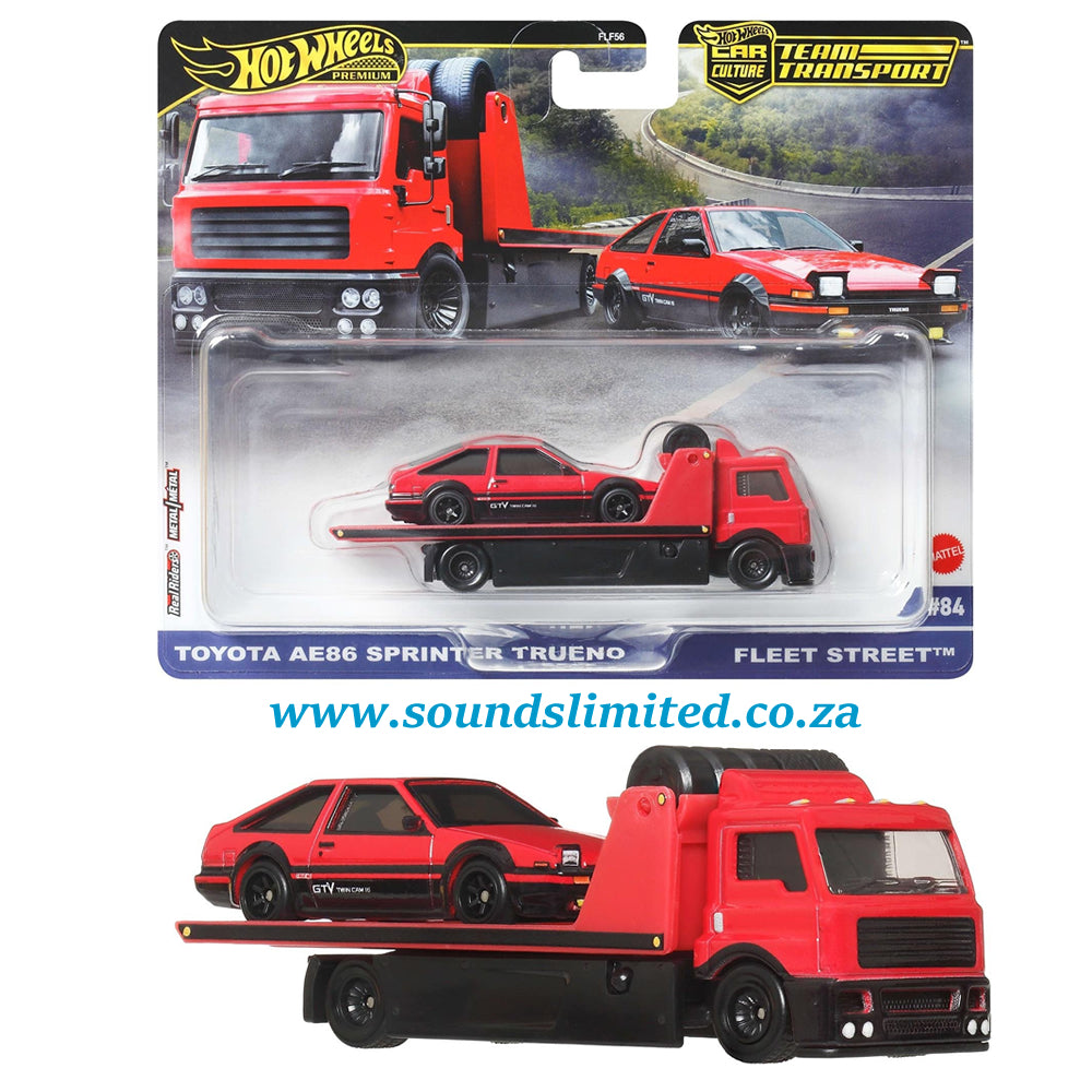 Hot Wheels Team Transport #84 Toyota AE86 Sprinter Trueno & Fleet Street JBM40