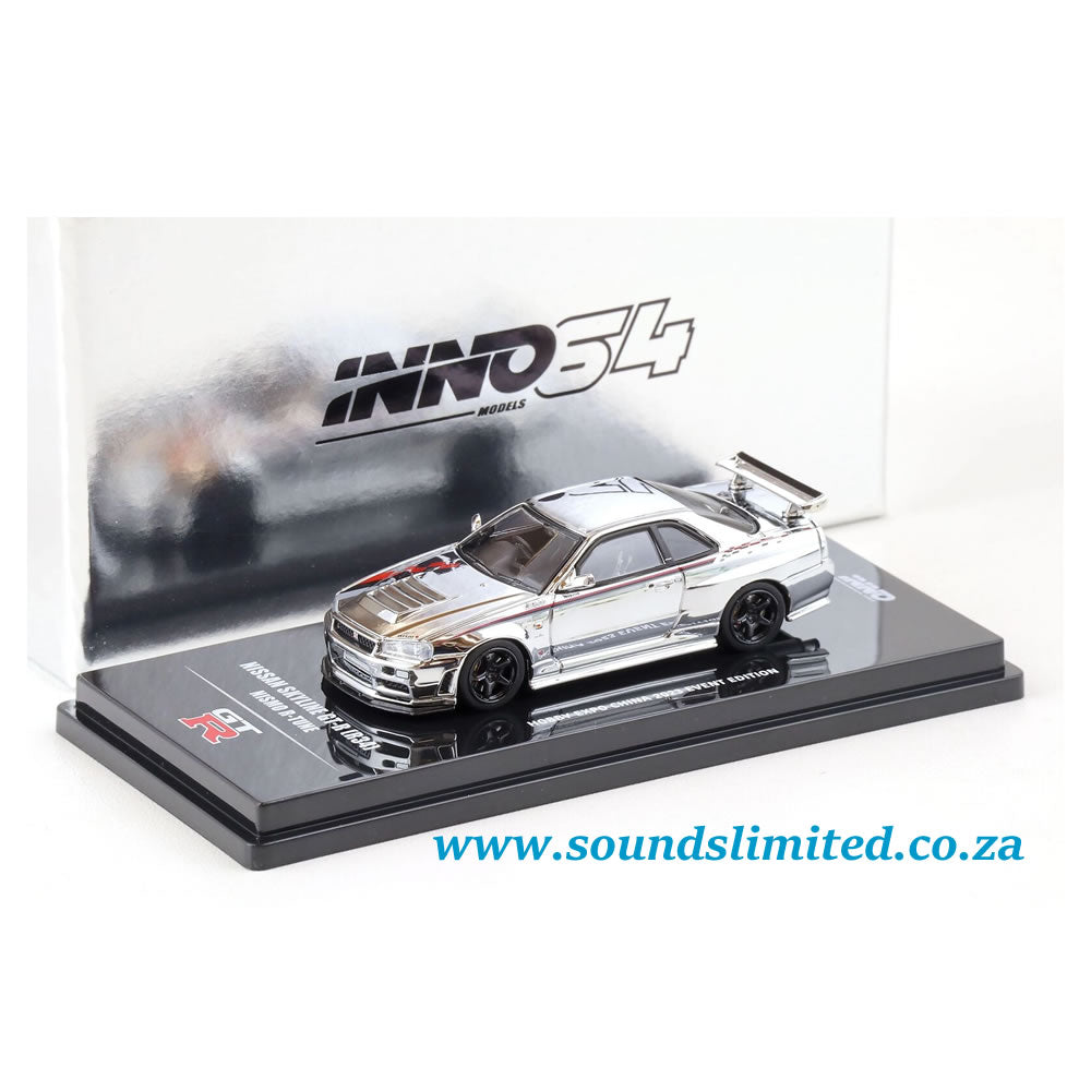 Inno64 Models Nissan Skyline (R34) GT-R Nismo R-Tune Hobby Expo China 2023 Silver Chrome