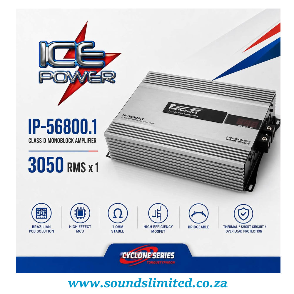 Ice Power Cyclone Series Torque Typhoon Class D Monoblock Amplifier IP-56800.1