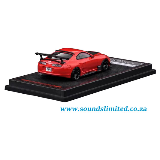 Ignition Model Toyota Supra (JZA80) RZ RHD (Right Hand Drive) Red with Carbon Hood 3882
