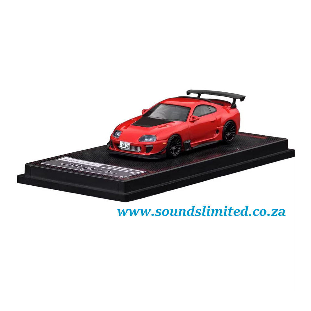 Ignition Model Toyota Supra (JZA80) RZ RHD (Right Hand Drive) Red with Carbon Hood 3882