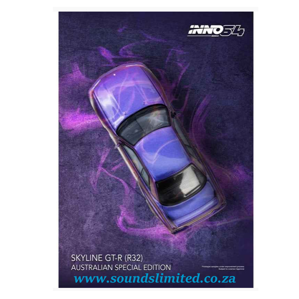 Inno64 Models Nissan Skyline GT-R (R32) RHD Midnight Purple Metallic "Australian Special Edition" IN64-R32-MP-AS