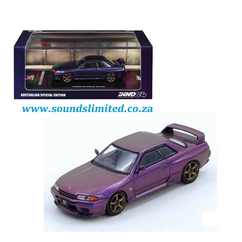 Inno64 Models Nissan Skyline GT-R (R32) RHD Midnight Purple Metallic "Australian Special Edition" IN64-R32-MP-AS