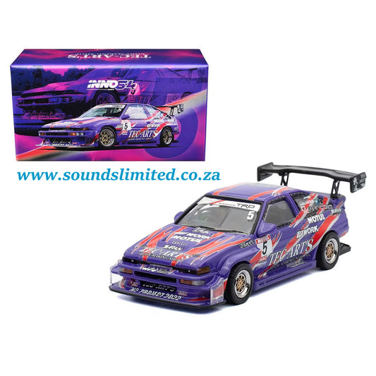 Inno64 Models Toyota Sprinter Trueno (AE86) RHD #5 "N2 Project by TEC-ART's" Purple Metallic IN64-AE86N2-Tecart