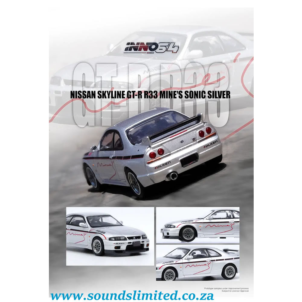 Inno64 1/64 Nissan Skyline GR-R (R33) “Tuned by Mine’s” IN64-R33-MINES-S