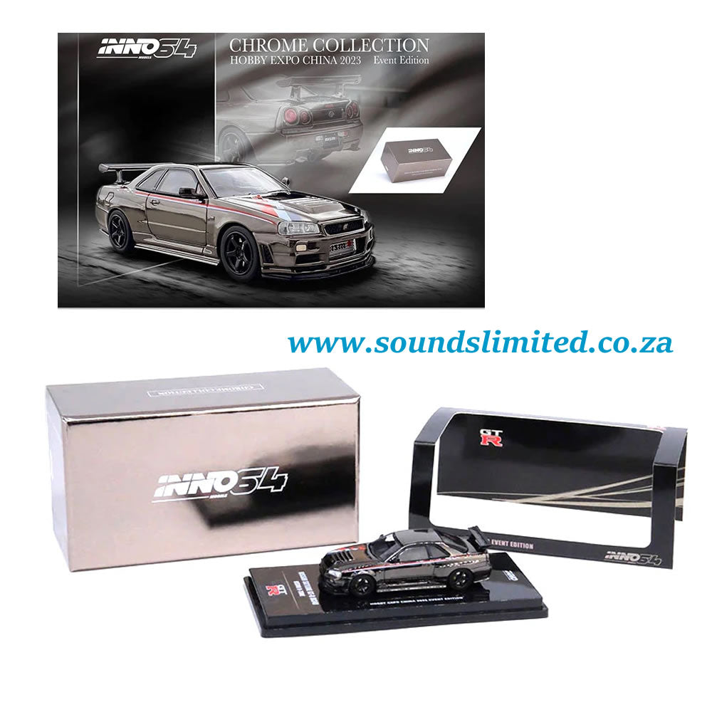 Inno64 Models 1/64 Nissan Skyline GT-R (R34) Nismo R-Tune Black Chrome Hobby Expo China