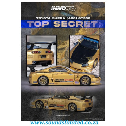 Inno64 1/64 Toyota Supra (A80) Top Secret GT300 IN64-A80TS-GOLD