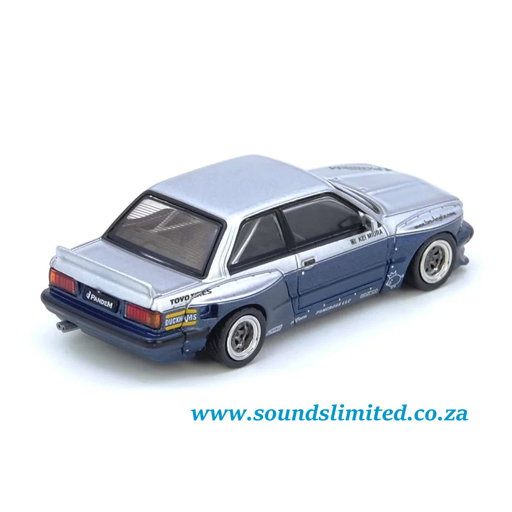 Inno64 BMW Pandem E30 M3 Silver/Blue IN64-E30P-SILBLU