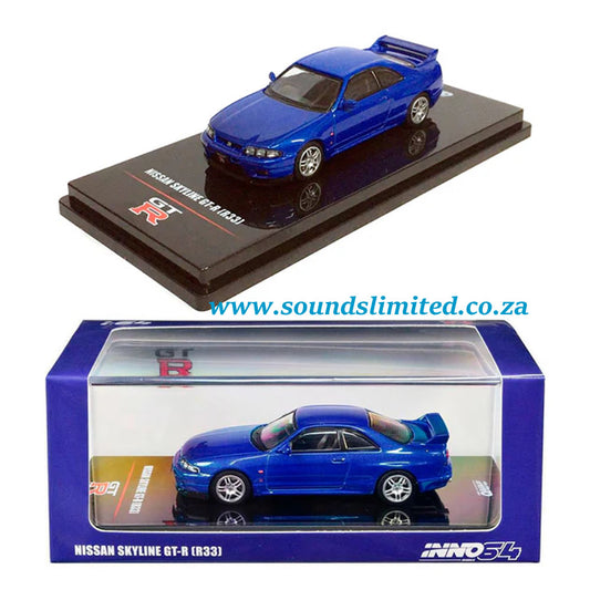 Inno64 Models 1/64 Nissan Skyline GT-R R33 Bayside Blue - IN64-R33-CBL