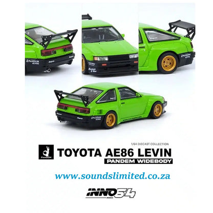 Inno64 Toyota AE86 Levin “PANDEM ROCKET BUNNY” Green IN64-AE86PL-GRN