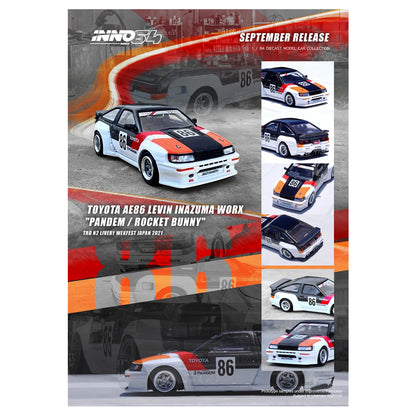 Inno64 Toyota AE86 Levin Inazuma Worx Pandem Rocket Bunny IN64-AE86LP-IWORX