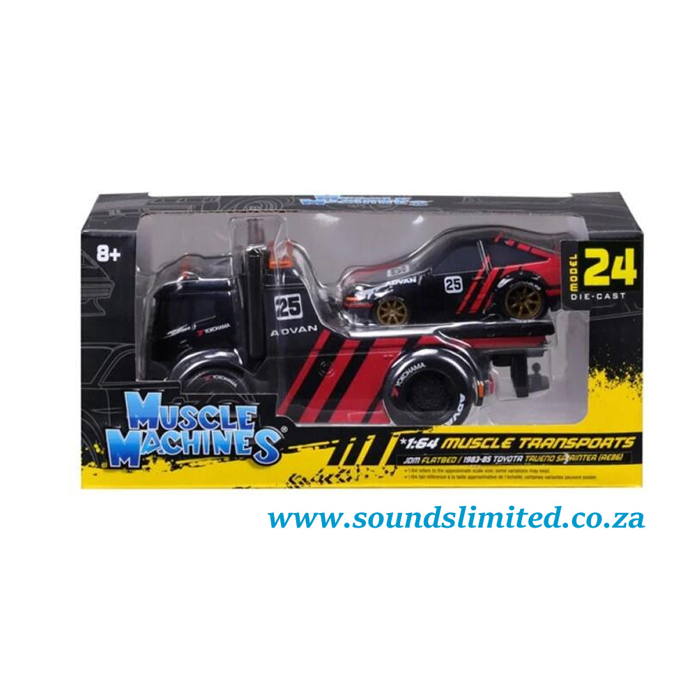 Muscle Machines #24 JDM Flatbed Truck & 1983-85 Toyota Trueno Sprinter 1/64 11557
