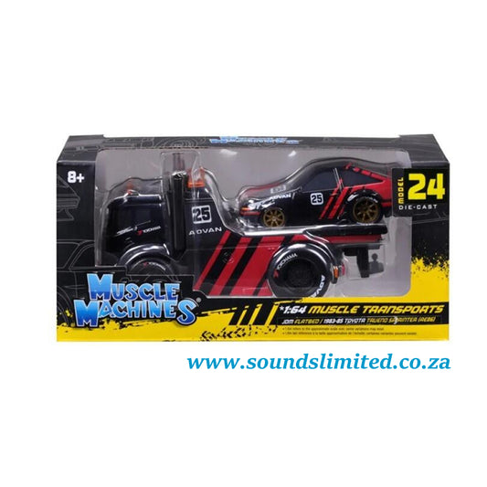 Muscle Machines #24 JDM Flatbed Truck & 1983-85 Toyota Trueno Sprinter 1/64 11557