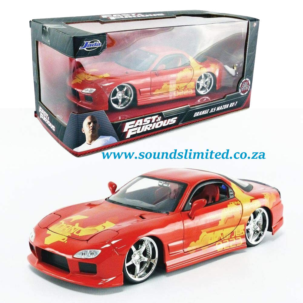 Jada 1/24 Fast & Furious Orange JLS Mazda RX7 1995 - #30747