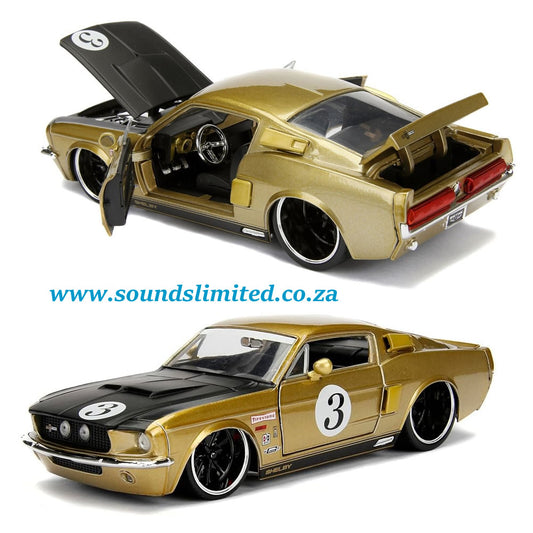 Jada 1/24 1967 Ford Shelby GT-500 #3 Gold Big Time Muscle - #99084