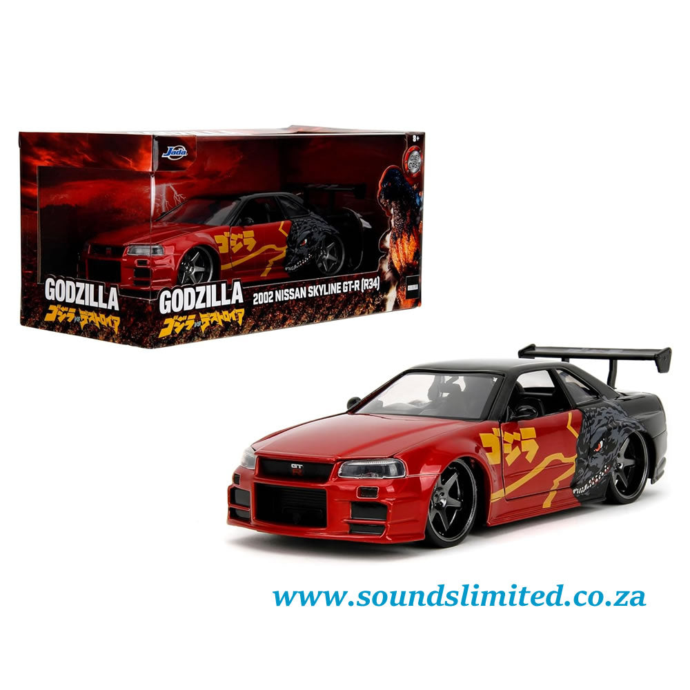 Jada 1/24 2002 Nissan Skyline GT-R (R34) RHD Godzilla - #35133