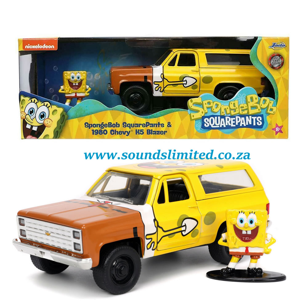 Jada Toys 1/32 1980 Chevrolet K5 Blazer & Spongebob Squarepants Figure #31798