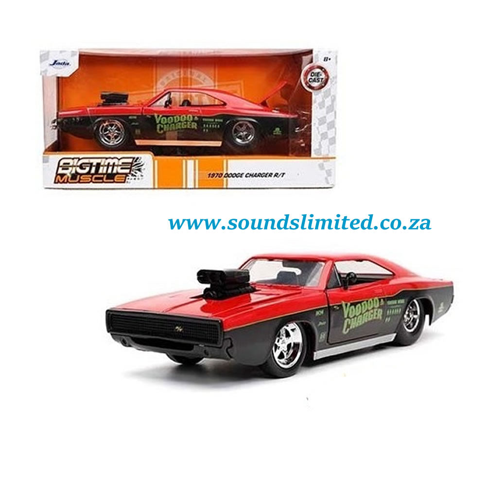 Jada 32703 1970 Dodge Charger Gasser Woodoo Charger Red - Bigtime Muscle 1/24