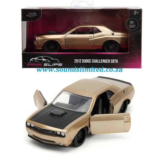 Jada 34855 2012 Dodge Challenger SRT8 Gold 1/32 Pink Slips