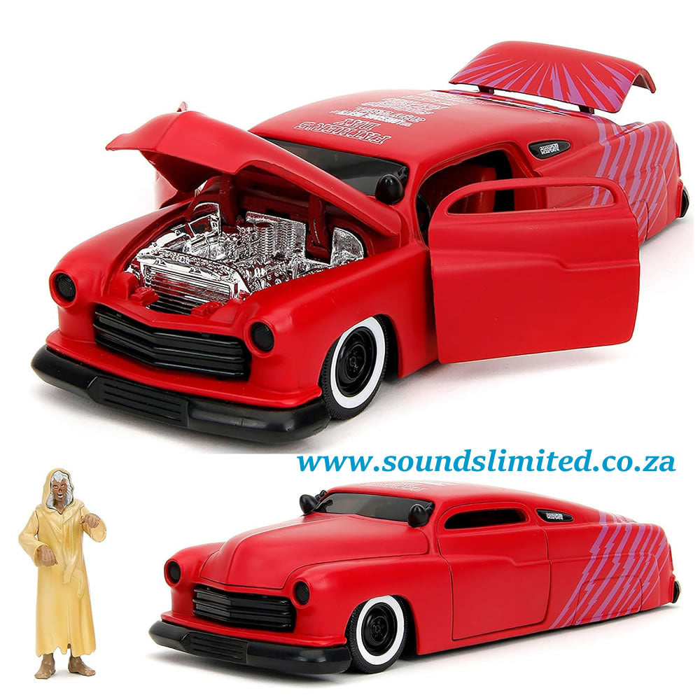 Jada 1/24 1951 Mercury Matt Red with Purple Stripes and Creep Diecast Figure - #35426