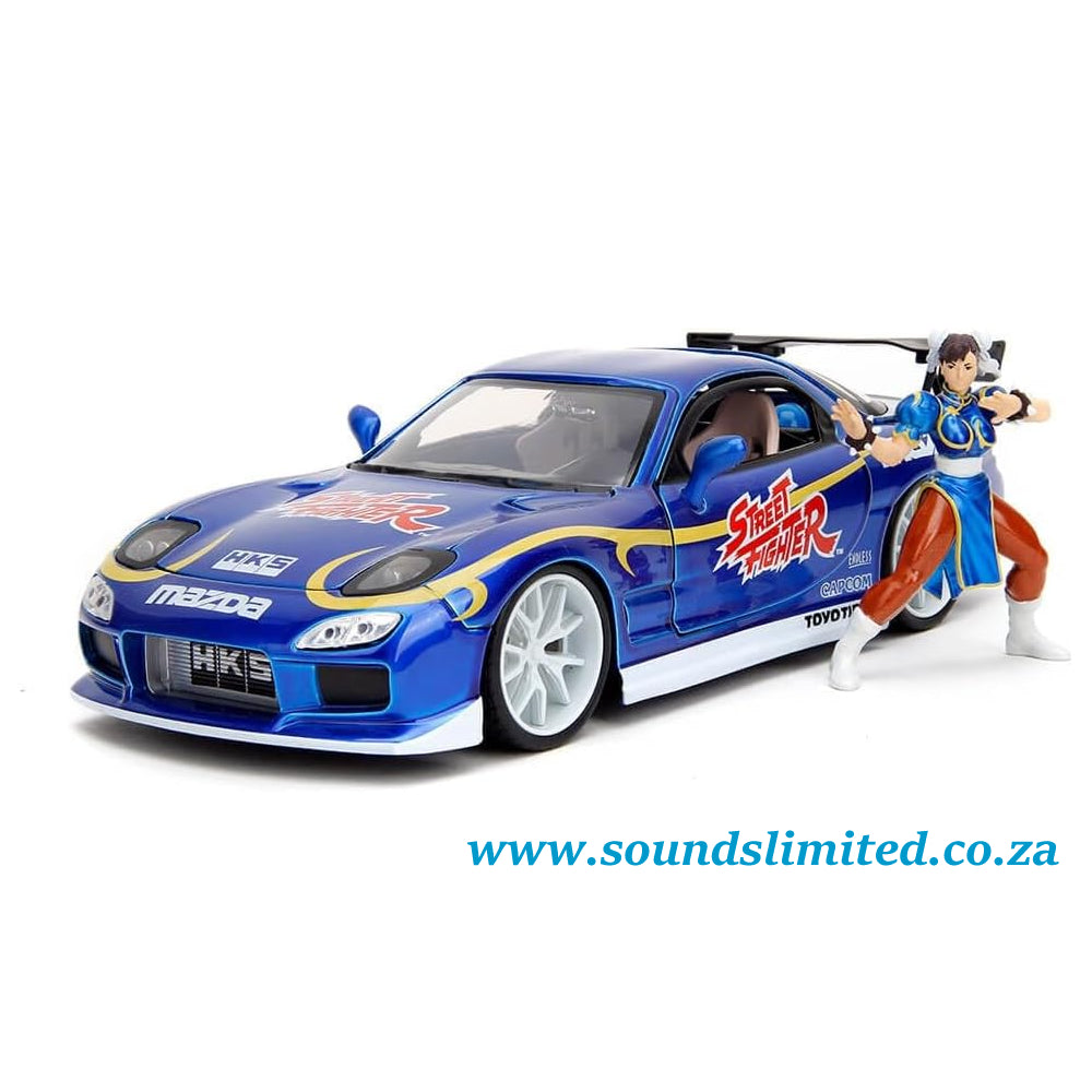Jada Street Fighter Chun-Li & 1993 Mazda RX7 1:24 Die-Cast Car 30838