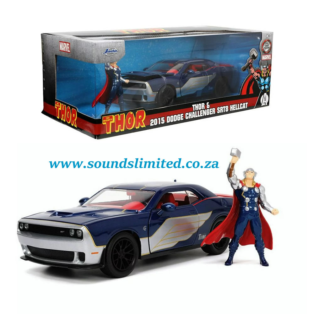 Jada Toys #32186 Thor Figurine with 2015 Dodge Challenger SRT Hellcat 1/24