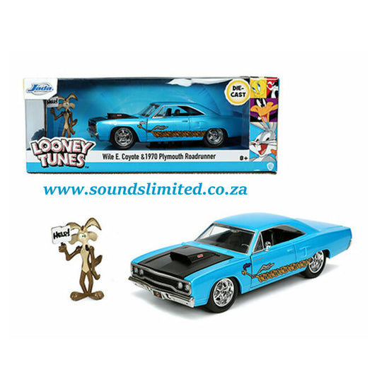 Jada Toys 1/24 1970 Plymouth Road Runner and Coyote Figurine #32038