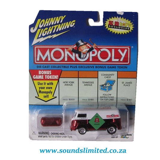 Johnny Lightning Monopoly Free Parking '60 VW Van - Bus + Exclusive Game Token Diecast 155-60