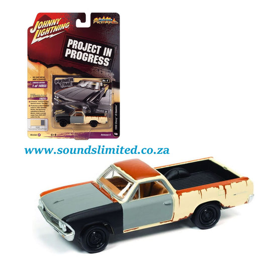 Johnny Lightning 1/64 Street Freaks 1966 Chevrolet El Camino Scale Diecast Primer Time JLSF022-B