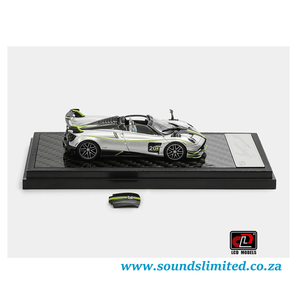 LCD Models Pagani Huayra Roadster BC Silver Green 2025 Shanghai China Toy Expo package LCD64011-SG