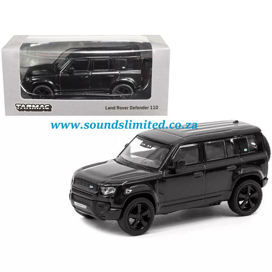 Tarmac Works Land Rover Defender 110 Black Metallic "Global64" Series 1/64 Diecast Model Car