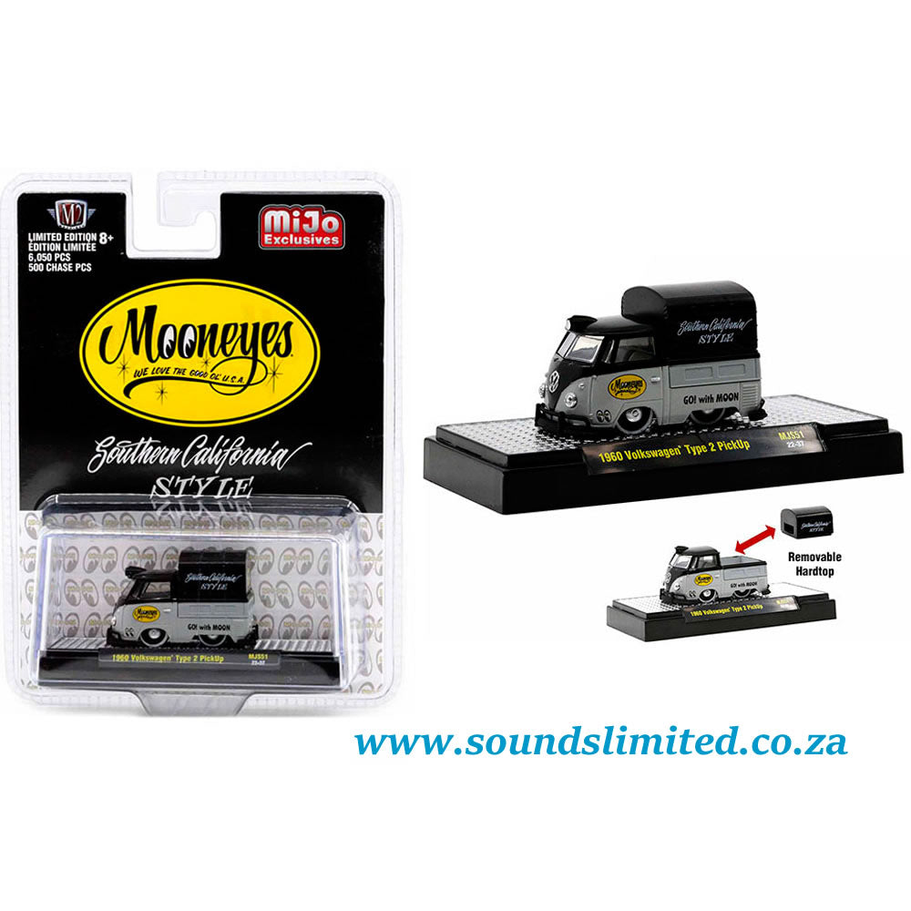 M2 Machines 1/64 Volkswagen Type 2 Pickup Mooneyes Grey/Black