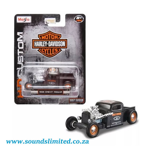 Maisto 1936 Chevy Pickup Hot Rod  Harley Davidson 1:64