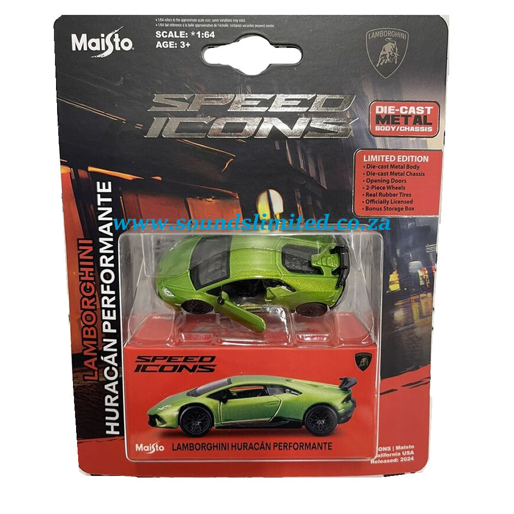 Maisto Limited Edition Ferrari - Lamborghini Huracan Performante Speed Icons 15705 Green