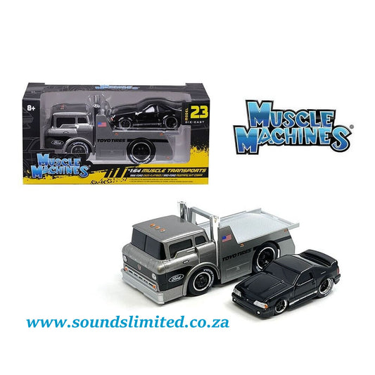 Maisto Muscle Machines #23 1966 Ford C600 Flatbed And 1993 Ford Mustang SVT Cobra 11556