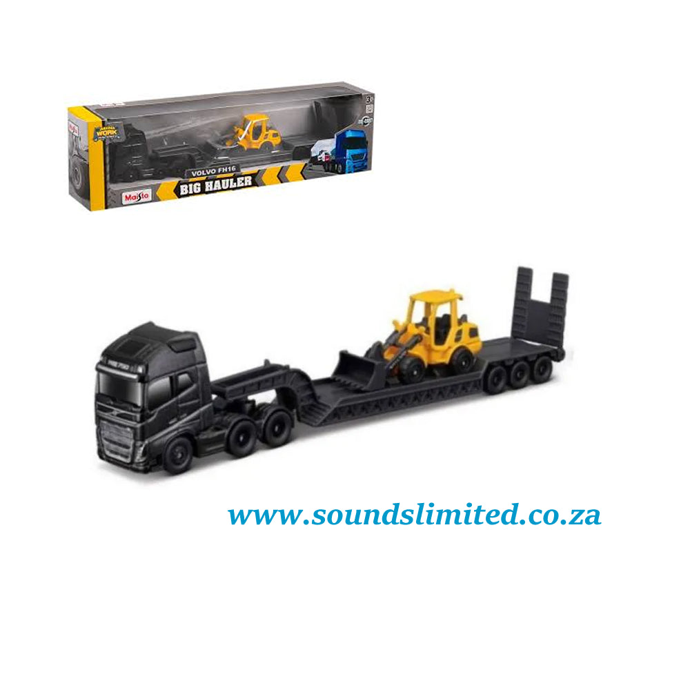 Maisto® Mini Work Machines 1/64 Collection Big Hauler Volvo FH16 With Volvo L25H 11681