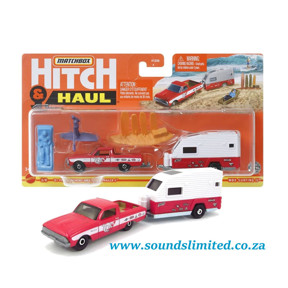 Matchbox Hitch & Haul '61 Ford Ranchero With MBX Travel Trailer II HVP33
