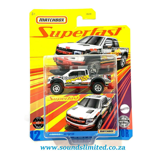 Matchbox Superfast #12 2010 Ford F-150 SVT Raptor (White/red) 1/64