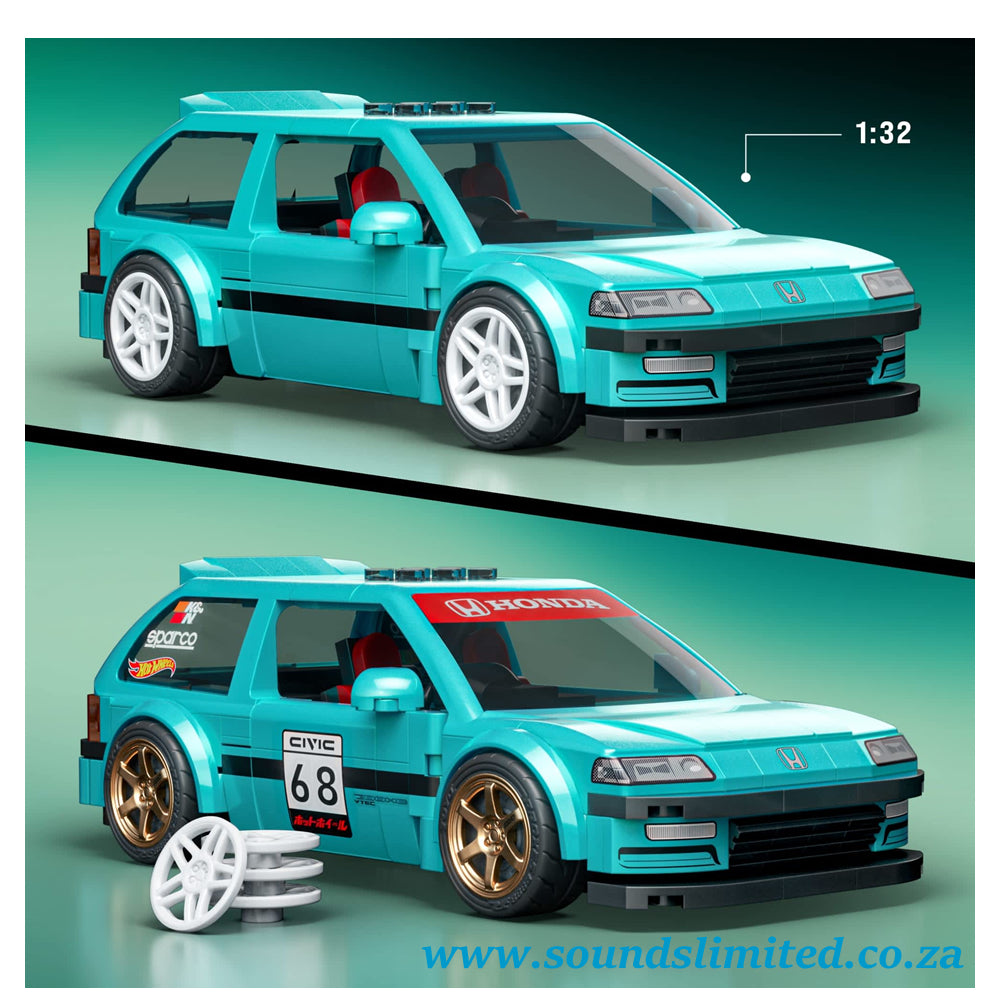 Mattel Brick Shop Hot Wheels Custom ’90 Honda Civic EF Building Set JHF62