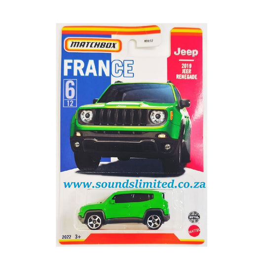 Matchbox France 2019 Jeep Renegade green die cast 1:64 - HFH73