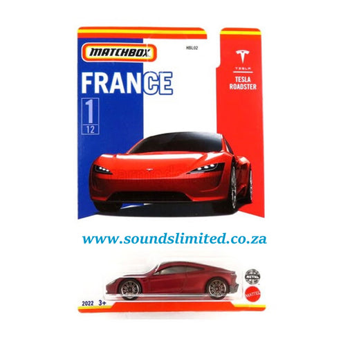 Matchbox France Tesla Roadster die cast 1:64 Die-Cast – Sounds Limited