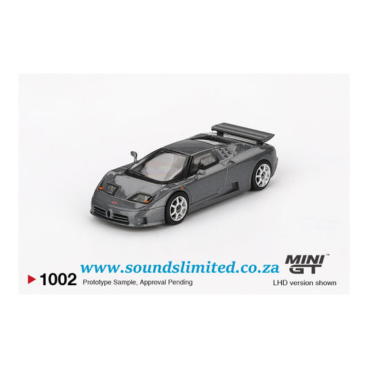Mini GT #1002 Bugatti EB110 Super Sport Grigio Scuro