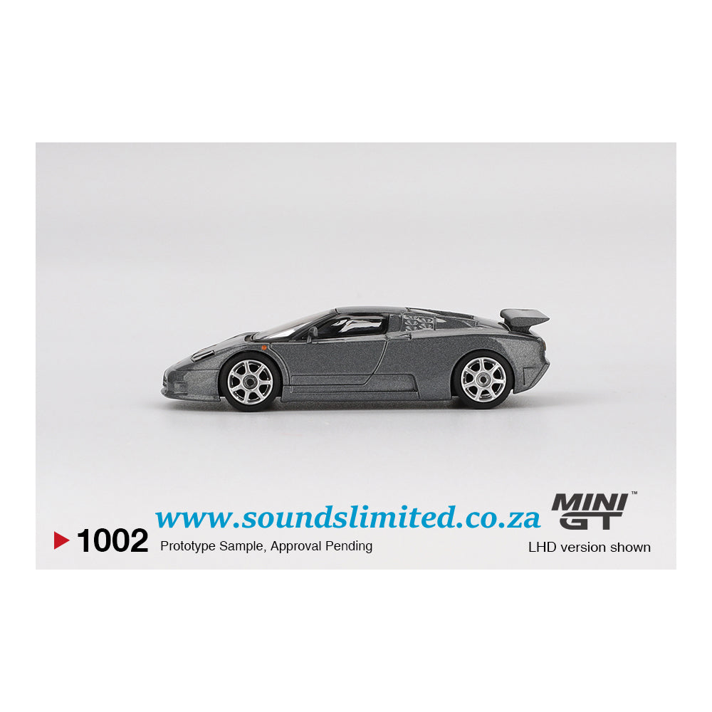 Mini GT #1002 Bugatti EB110 Super Sport Grigio Scuro
