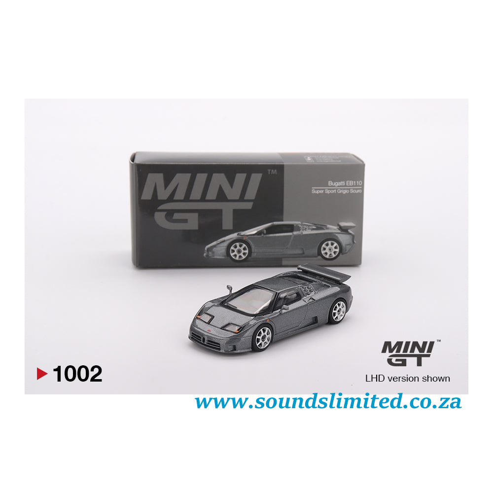 Mini GT #1002 Bugatti EB110 Super Sport Grigio Scuro