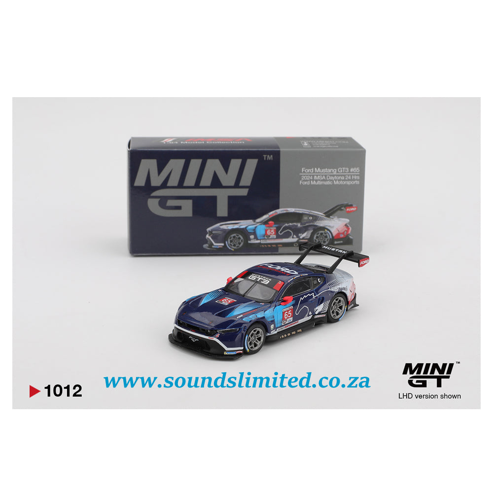 Mini GT #1012 Ford Mustang GT3 #65 Ford Multimatic Motorsports 2024 IMSA Daytona 24 Hrs