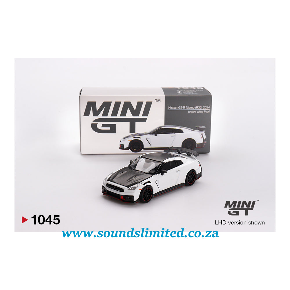 Mini GT #1045 Nissan GT-R Nismo 2024 Brilliant White Pearl