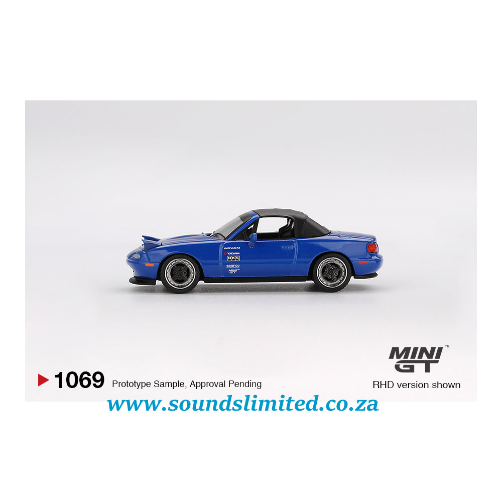 Mini GT #1069 Mazda Miata MX-5 (NA) Tuned Version Dark Blue