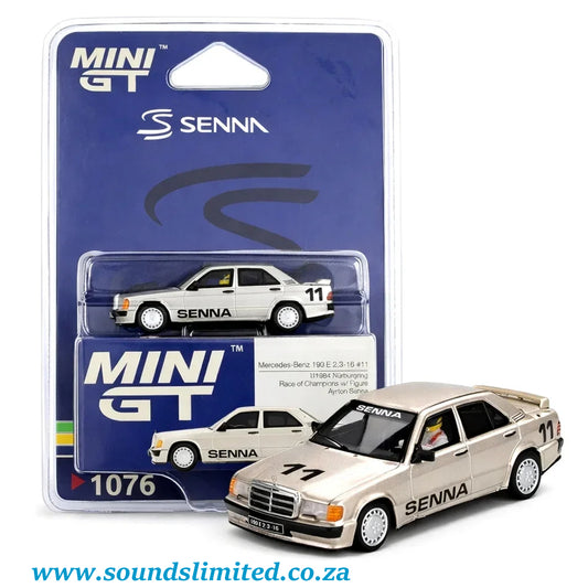 Mini GT #1076 (BLISTER) Mercedes-Benz 190 E 2.3-16 #11 Ayrton Senna 1984 Nürburgring Race of Champions